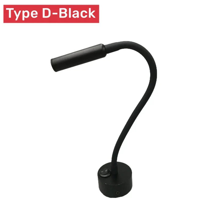 Kalsten | Modern Flexible LED Reading Wall Lamp with Switch for Bedroom and Study - 1W/3W