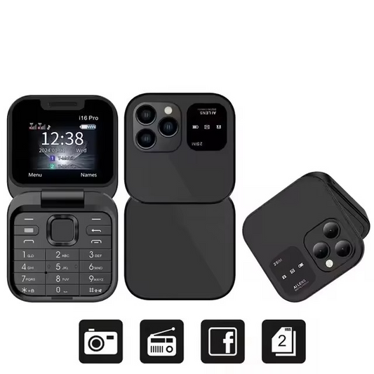 Flip phone with large screen, high volume, Dual-SIM, and long standby time