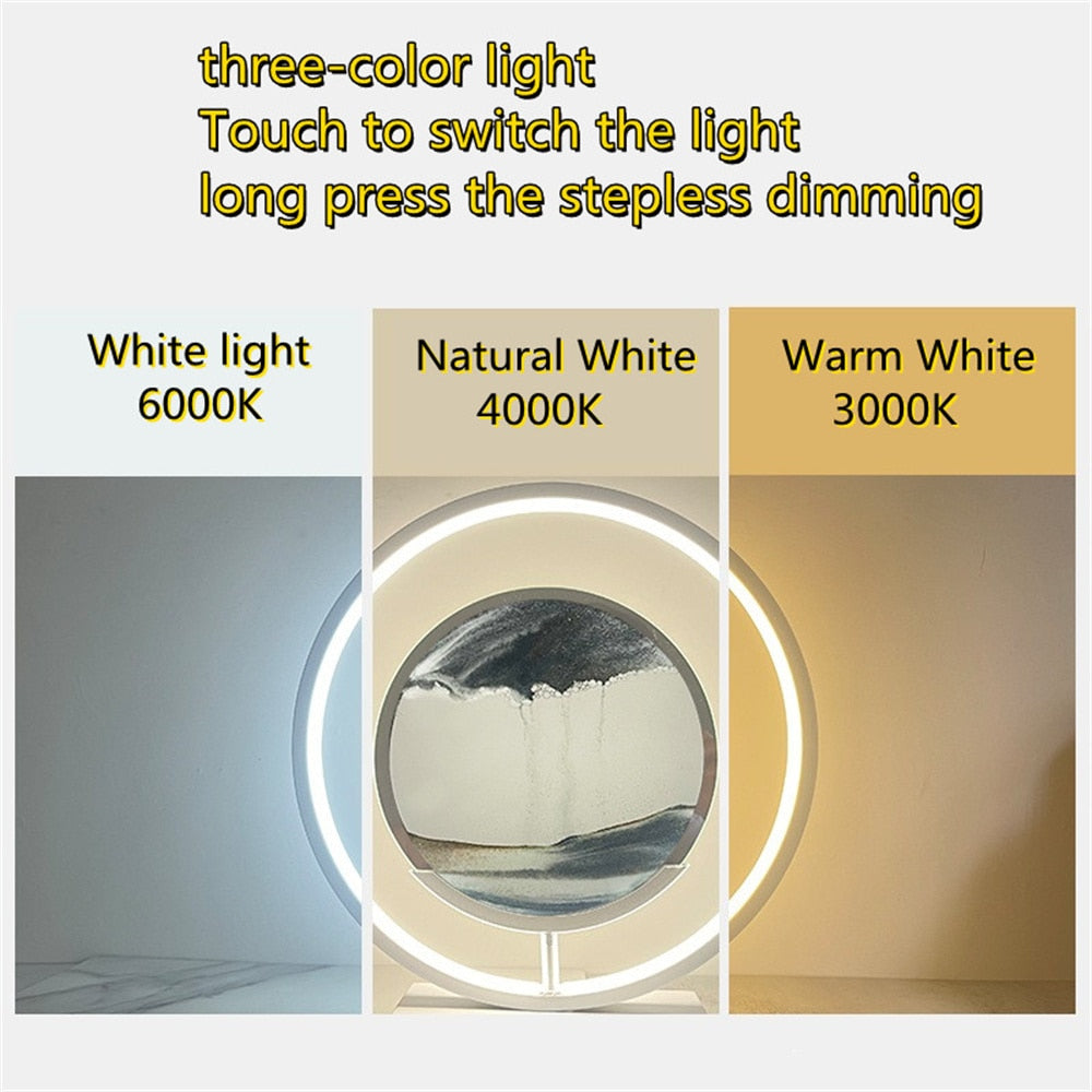 3D LED Flowing Sand Art Table Lamp | Kalsten