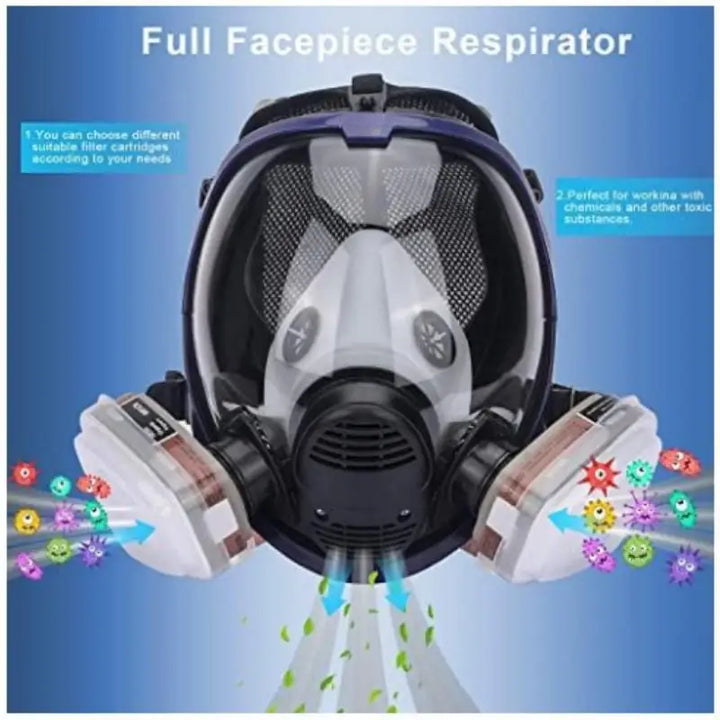 Kalsten | Full Face Respirator Mask with Anti-Fog Lens and Industrial Gas Filters