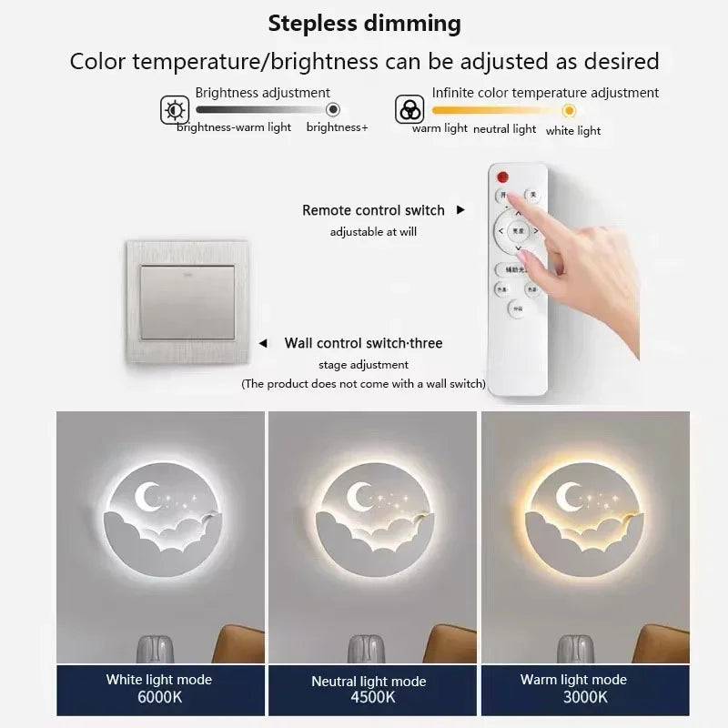 LED wall light with moon and stars | Kalsten