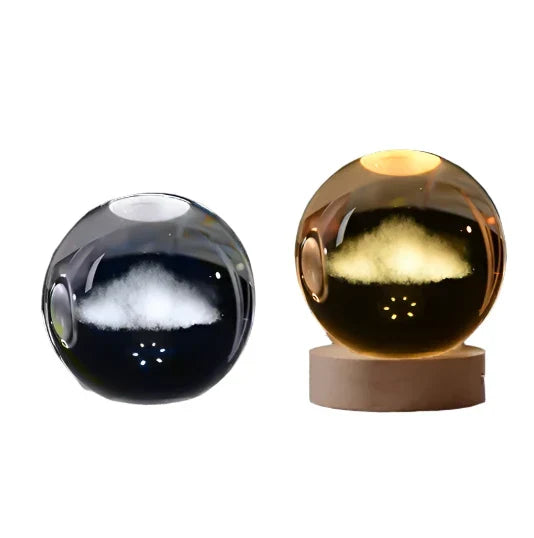 3D Crystal Night Light LED - Starry Sky Projector with Wooden Base, Romantic Lighting for Bedroom & Gifts | Kalsten