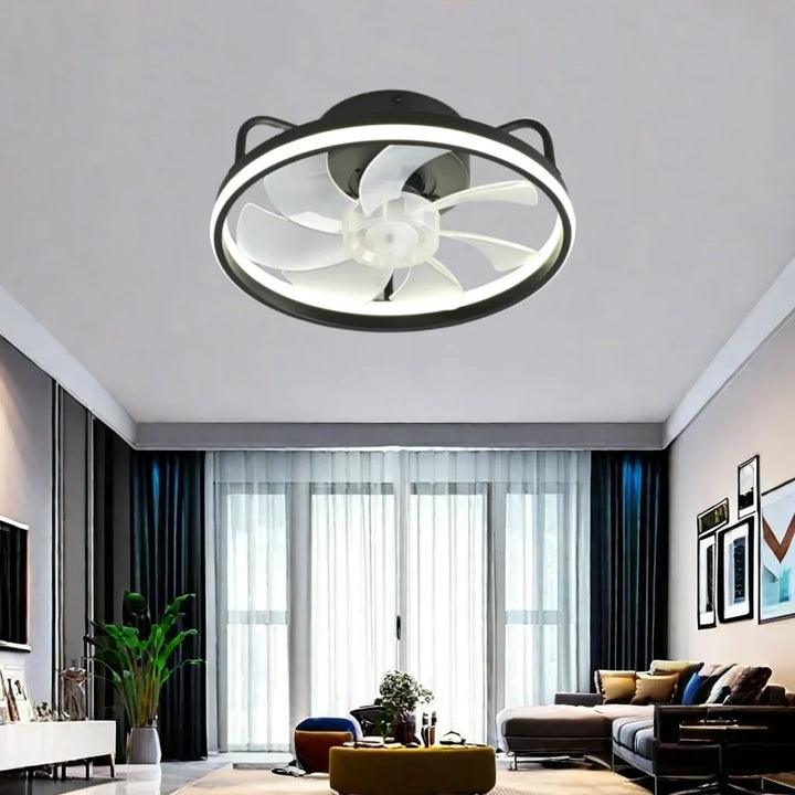 Modern LED Ceiling Fan Light with DC Motor - 6 Speed, Timer, Low Floor Attic Fan, Remote Control Decorative Light | Kalsten