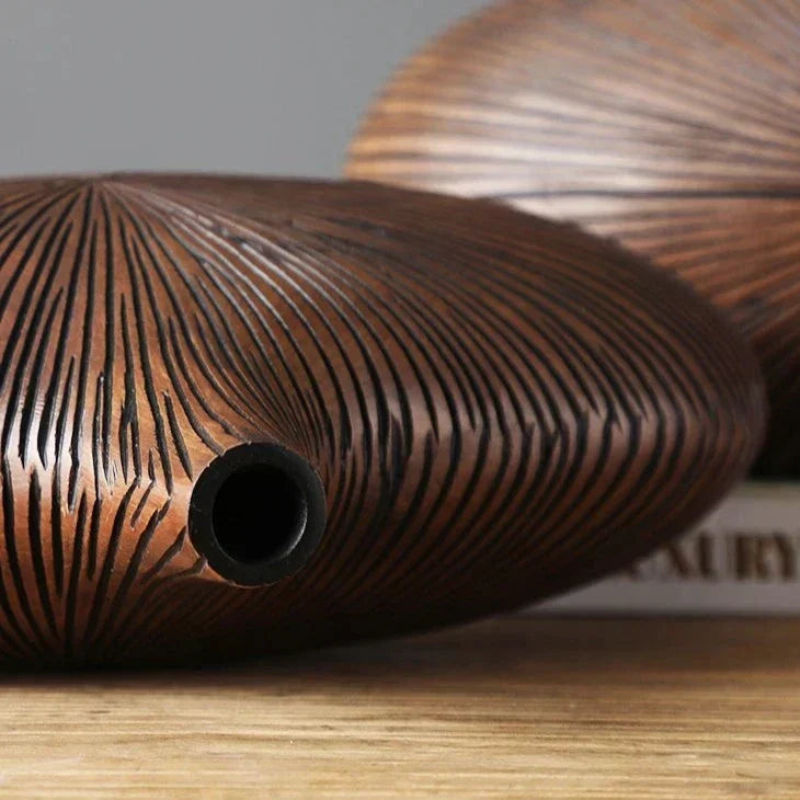 Kalsten | ClayAura Sahara Sculptured Vase | Handmade | Modern Decor for Home | Elegant Design