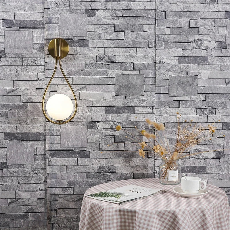 Modern Metal and Glass Ball Wall Lamp – Nordic Style Wall Lighting for Living Room, Bedroom, Aisle, Corridor, and Staircase – AC Powered, LED Bulb Included | Kalsten