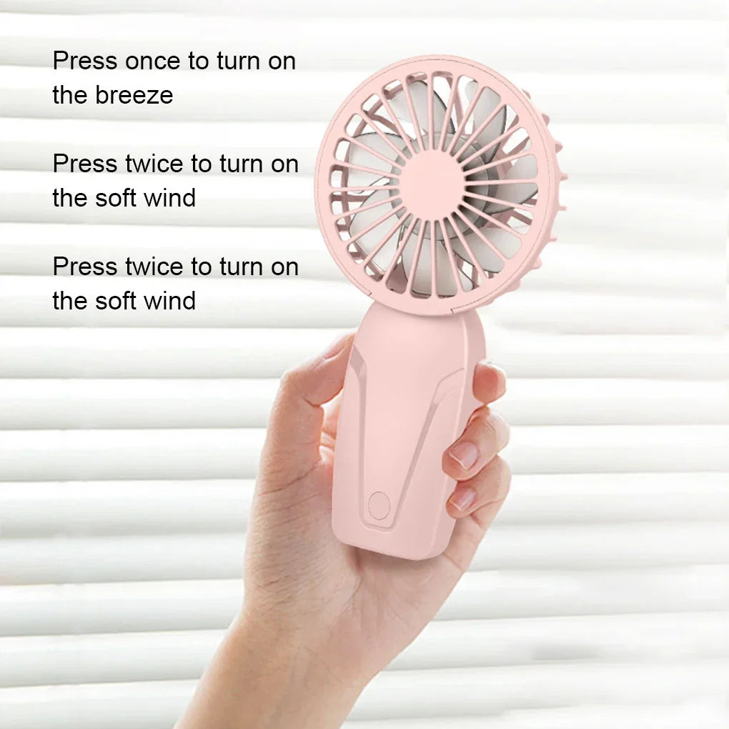 Portable Handheld Mini Fan – Lightweight ABS USB Rechargeable Pocket Fan for On-the-Go Cooling | Kalsten