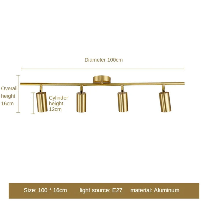 Modern Gold Spotlight Ceiling Light – Nordic Minimalist E27 LED Fixture for Living Room, Bedroom, and Kitchen | Kalsten