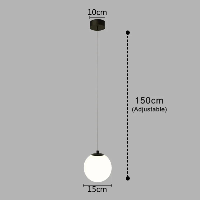 Modern Glass LED Pendant Light – Nordic Style Hanging Lamp for Living Room, Bedroom, Restaurant, and Bar, 220V AC, Indoor Lighting Fixture | Kalsten