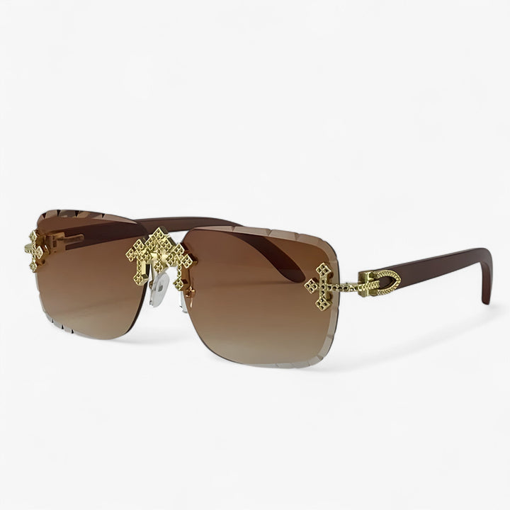 Rimless Steampunk Sunglasses with Metal Accents – Nirex | Kalsten