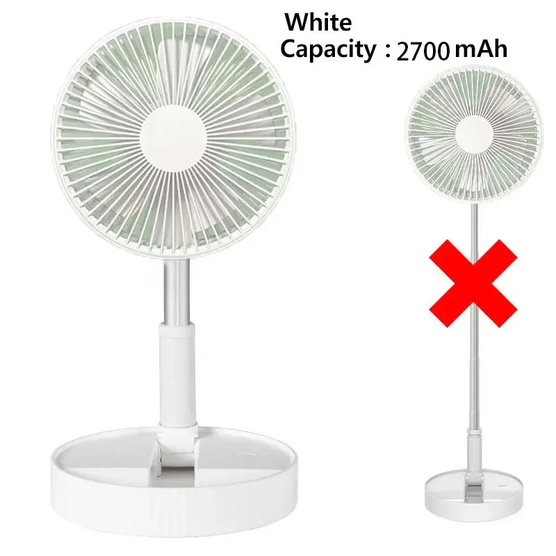 7200mAh USB Rechargeable Portable Folding Fan Floor Low Noise Fan for Outdoor Home Wireless Fan 4 Speed Camping Portable Fan | Kalsten