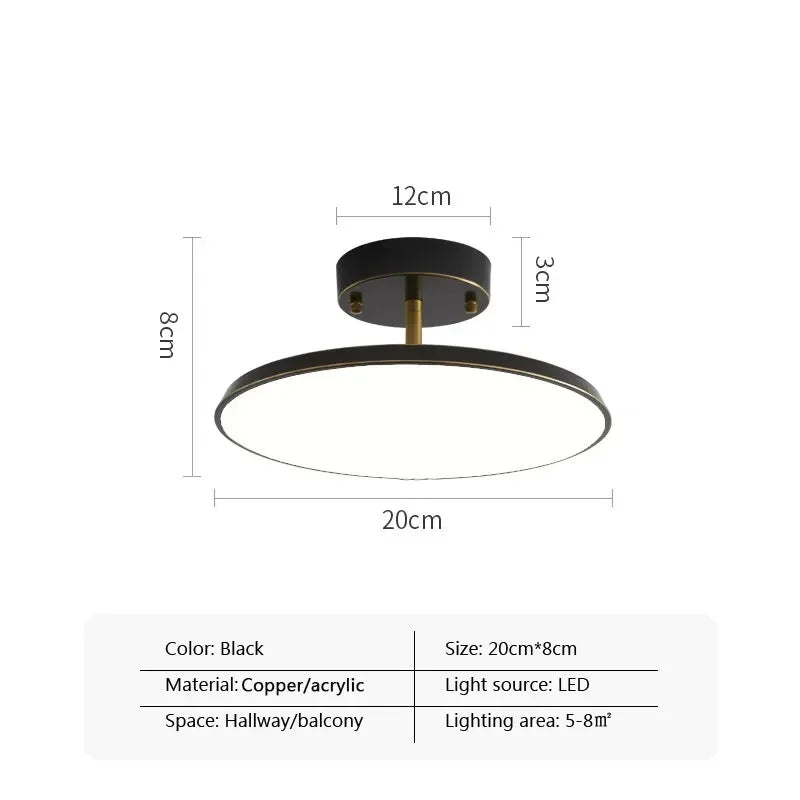 Modern Rotatable LED Ceiling Light – Black and Gold Minimalist Design for Multi-Room Illumination (1-Way, 10-15 sq m Coverage) | Kalsten