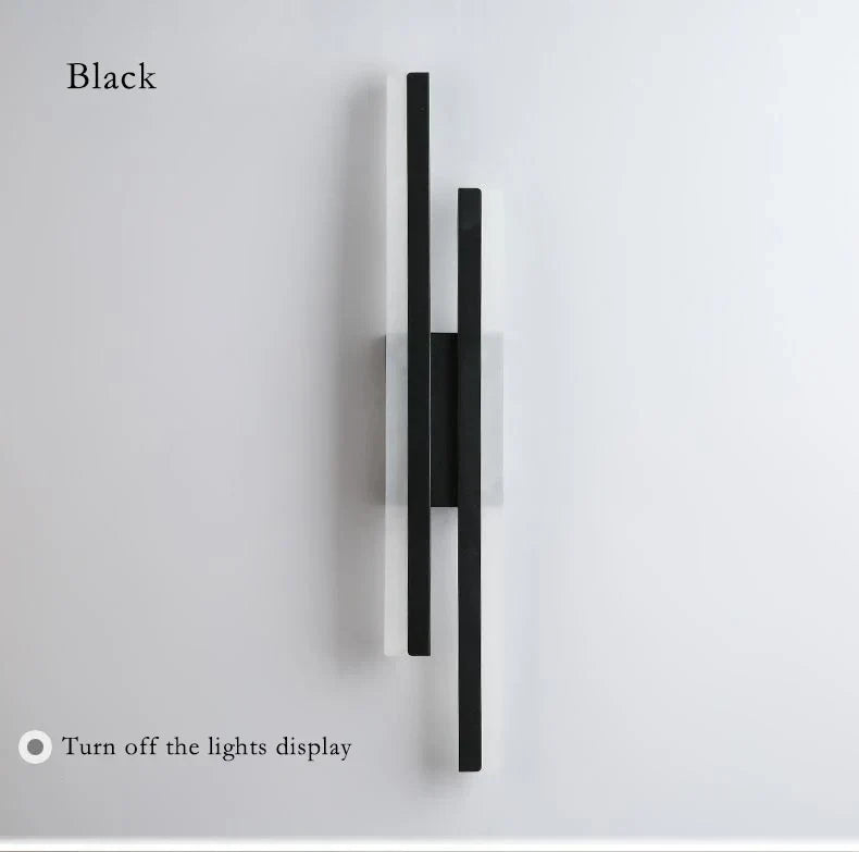 Modern LED Wall Lamp – Black & Gold Acrylic Wall Sconce for Living Room, Bedroom, and Interior Decor | Kalsten