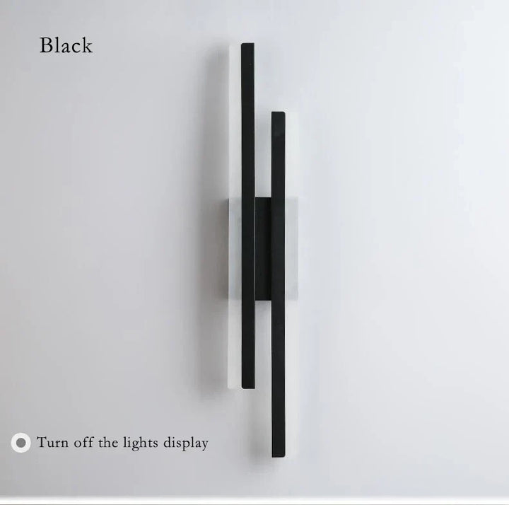 Modern LED Wall Lamp – Black & Gold Acrylic Wall Sconce for Living Room, Bedroom, and Interior Decor | Kalsten