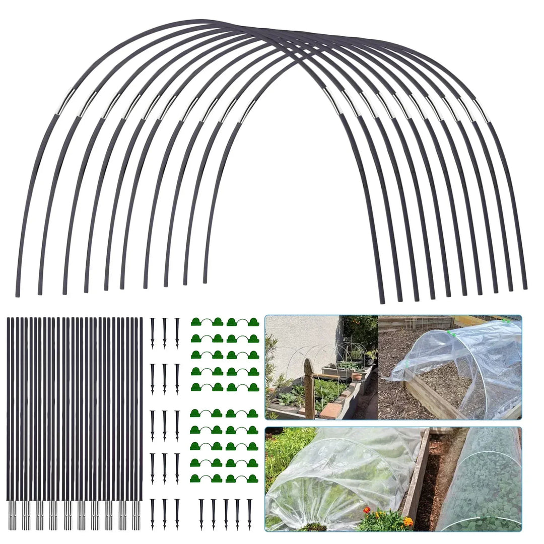 Kalsten | Plantura FlexGrow Garden Arch Set made of fiberglass | DIY Plant Tunnel for raised beds & cold frames | Rustproof & Reusable | Including connectors