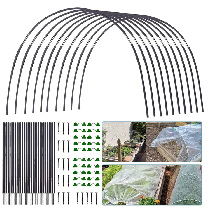 Kalsten | Plantura FlexGrow Garden Arch Set made of fiberglass | DIY Plant Tunnel for raised beds & cold frames | Rustproof & Reusable | Including connectors
