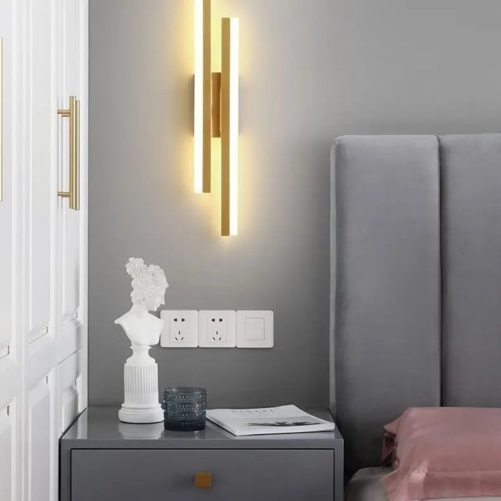 Modern LED Wall Lamp: Black/Gold Acrylic Room Decoration Light | Kalsten