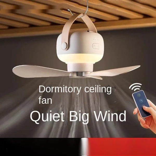 Portable Wireless Mini Ceiling Fan – USB Fan with Remote Control, Stand, Night Light for Home, Outdoor & Camping | Kalsten