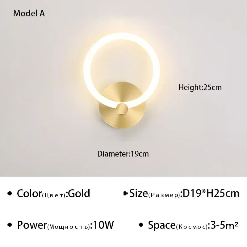 Modern Nordic LED Wall Lamp – Elegant Ring Light Fixture for Bedroom, Living Room, and Hotel Décor | Kalsten