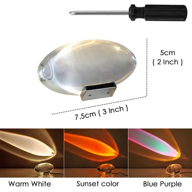 Crystal LED Table Lamp "Eye of the Sky" – Italian Designer Nightstand Projector Lamp for Living and Bedroom Decoration | Kalsten