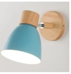 Kalsten | LumoNord Macaron Wall Lamp | Wood & Metal | 90° Swiveling Lamp Head | Scandinavian Design | E27 Socket (without bulb)