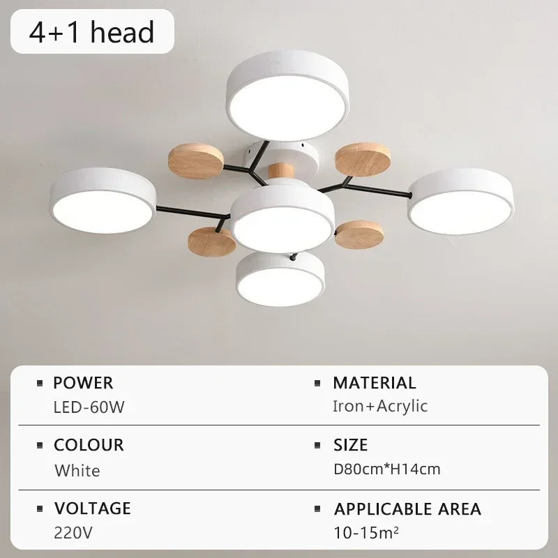 Modern LED Chandelier – 3 Color Temperature Adjustable Ceiling Light for Living Rooms, Bedrooms, and Study Rooms, Indoor Lighting | Kalsten
