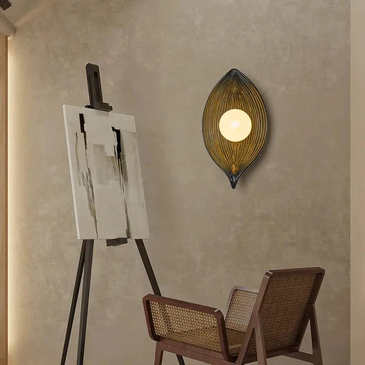 Wall lamp LED leaf gold Elegant | Kalsten