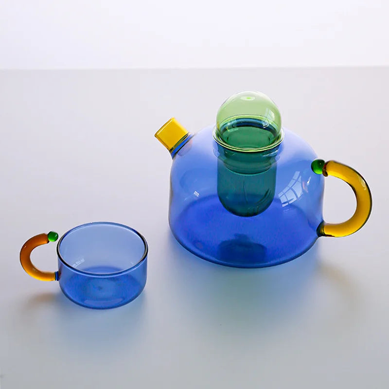 Brehn | Contrasting Color Glass Tea Set