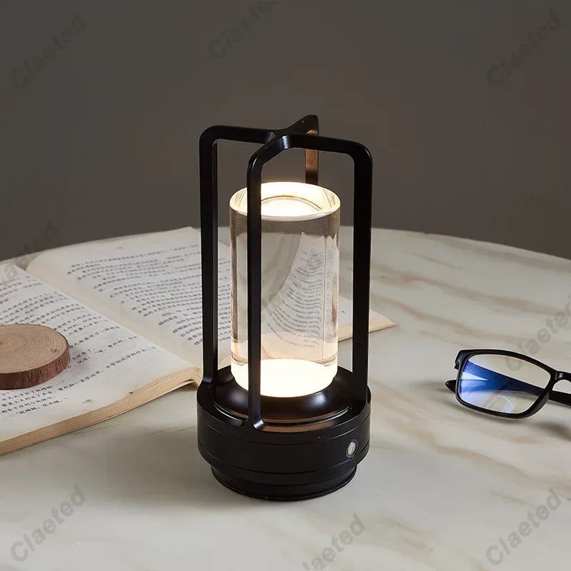 LED Cordless Table Lamp | Industrial Style, Rechargeable & Portable Lighting for Outdoor & Indoor Use | Kalsten