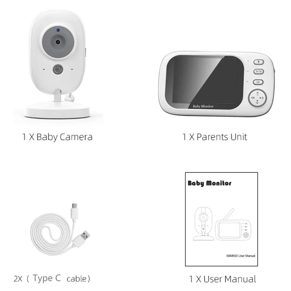 Kalsten | 3.5-Inch Video Baby Monitor with Night Vision, Temperature Display and Two-Way Audio
