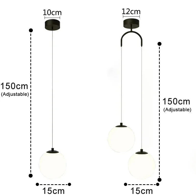 Modern Glass LED Pendant Light – Nordic Style Hanging Lamp for Living Room, Bedroom, Restaurant, and Bar, 220V AC, Indoor Lighting Fixture | Kalsten