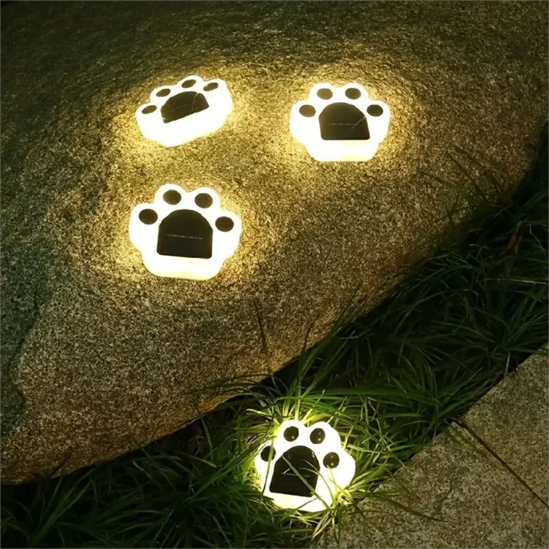 Glowing Paw LED Solar Pathway Outdoor Lights | Kalsten