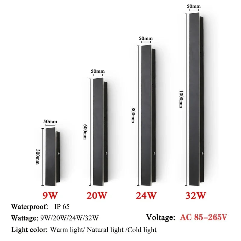 LED Long Wall Lamp Waterproof IP65 Outdoor | Kalsten