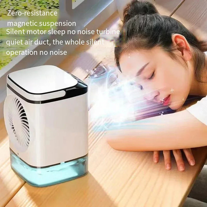 USB Portable Mini Air Conditioner Fan – 3-Speed Desktop Cooling Fan with LED Night Light, Air Cooler for Home, Office, and Camping | Kalsten