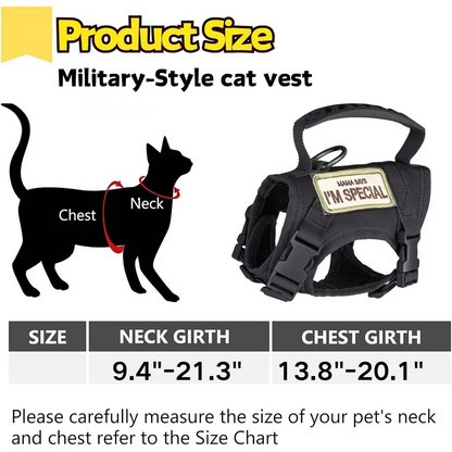 BowLift | Adjustable Tactical Pet Harness with Control Handle for Cats and Large Dogs