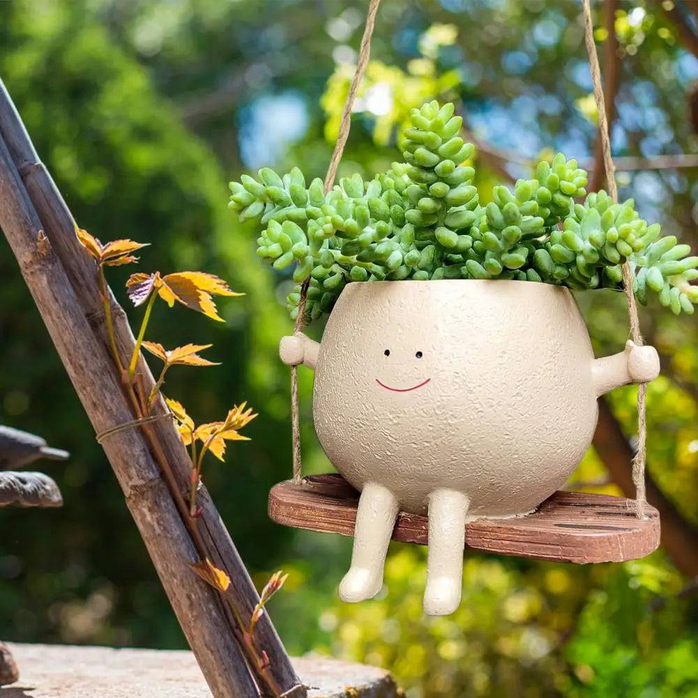 Swing Smiling Face Flower Pot | Kalsten