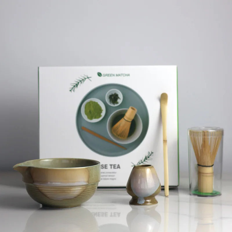 Variant image for Ceramic Matcha Tea Set Green One Size Bamboo for Traditional Ceremonies-6