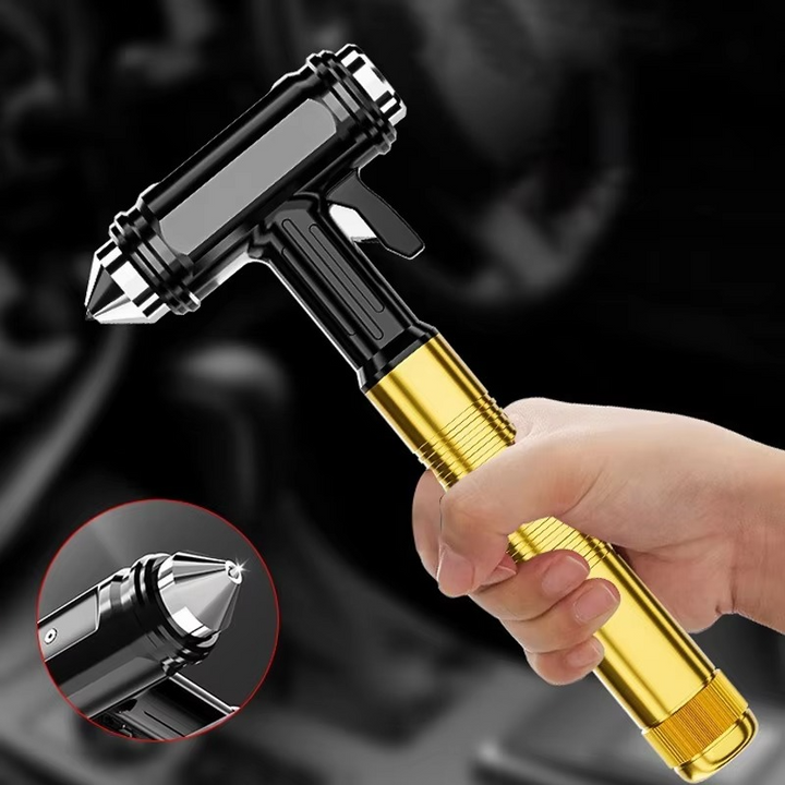 Kalsten | All-Metal Car Safety Window Hammer - Emergency Glass Breaker & Seat Belt Cutter