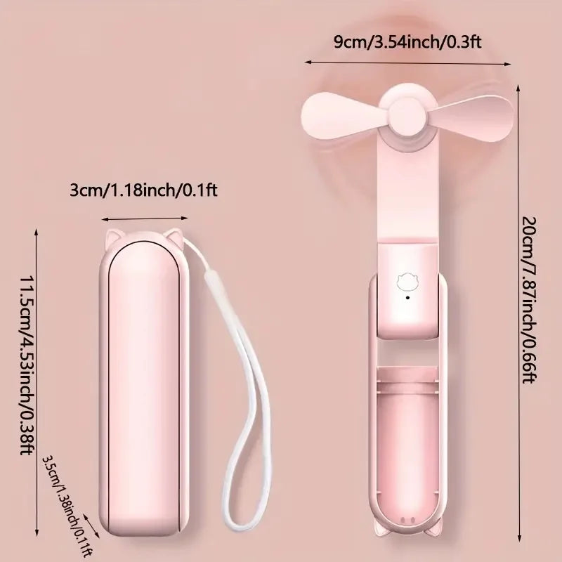 Foldable Mini-Hand Fan with Powerbank and Wristband – FrisMee 2-in-1 | Kalsten