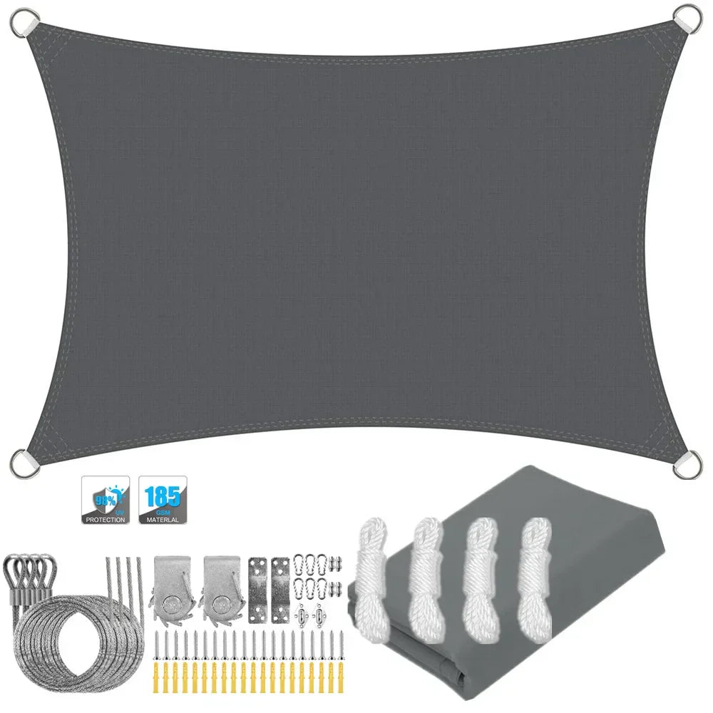 Kalsten | Waterproof Rectangular Sun Shade Sail with UV Protection & Mounting Kits – ShadeGuard