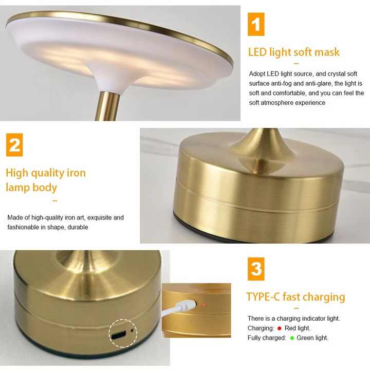 USB Rechargeable Touch LED Table Lamp