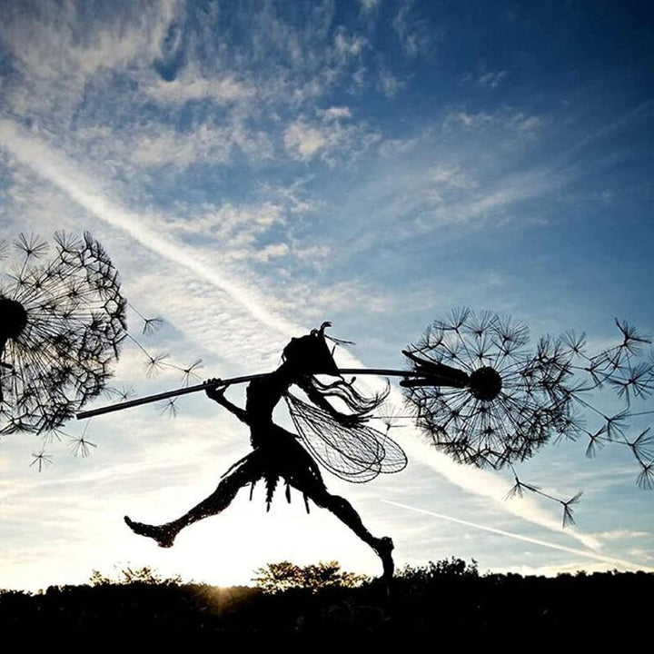 Fairy on a milk thread art sculpture Kalsten