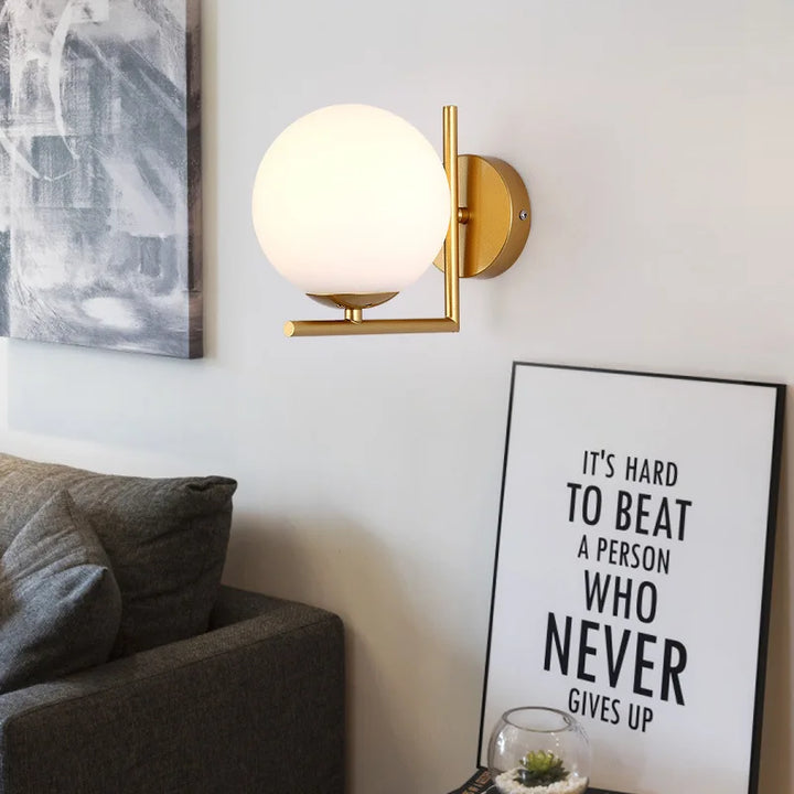 Modern Minimalist LED Wall Lamp – European Style Glass Wall Sconce for Living Room, Bedroom, and Bedside | Kalsten