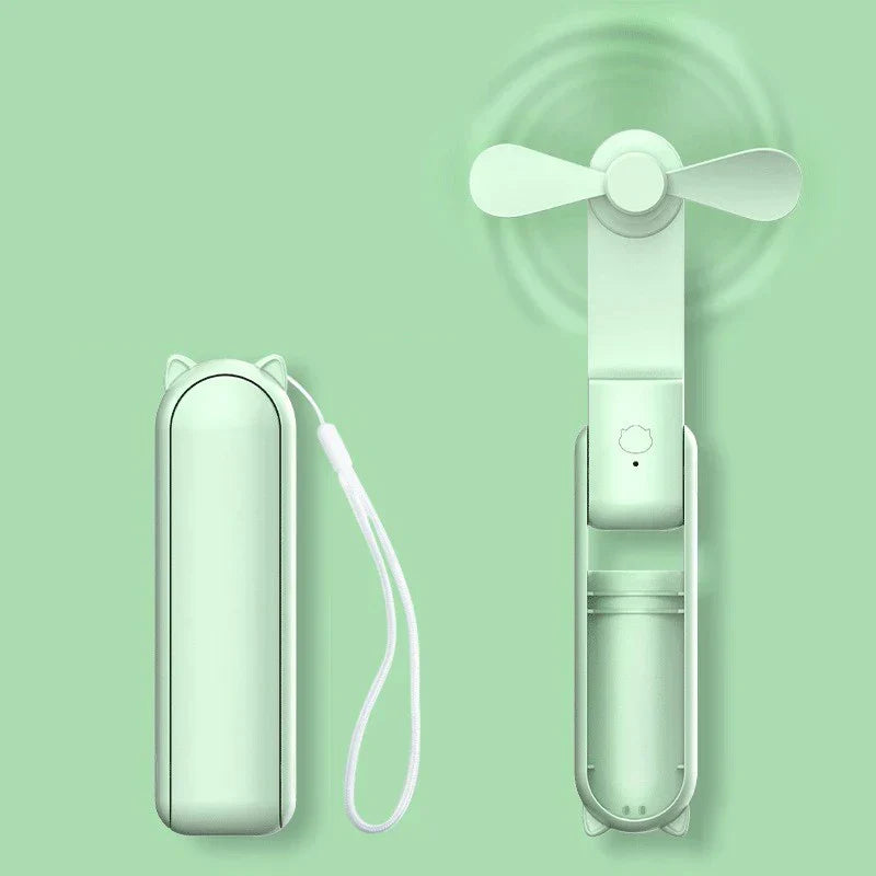 Foldable Mini-Hand Fan with Powerbank and Wristband – FrisMee 2-in-1 | Kalsten