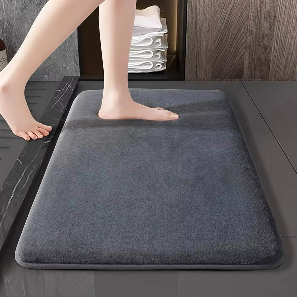 Luxury Coral Velvet Bath Mat