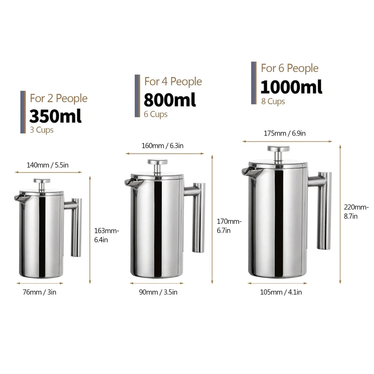Brehn | Stainless Steel French Press Coffee Machine