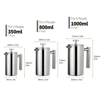 Brehn | Stainless Steel French Press Coffee Machine