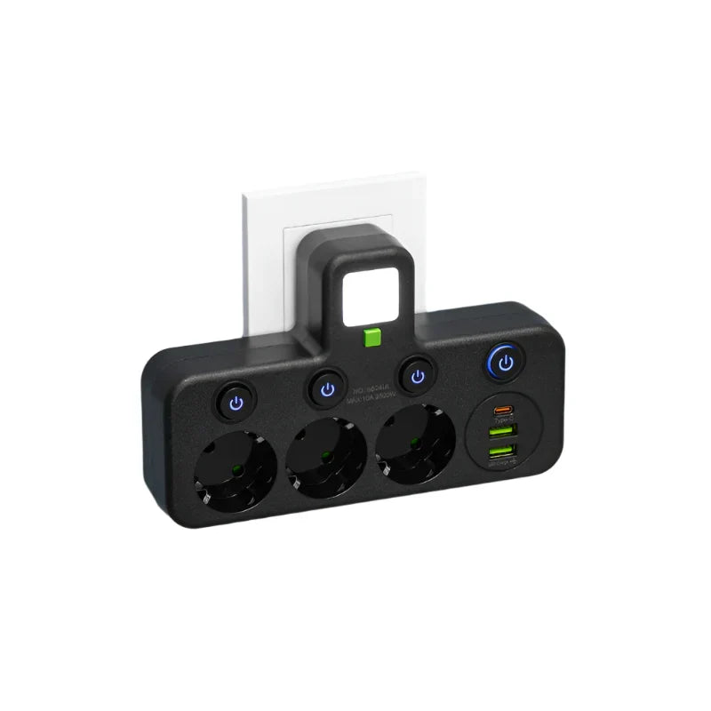 Brehn | VOLTRIQ ProLine Power Strip with Multiple Outlets, USB Type-C and Surge Protection