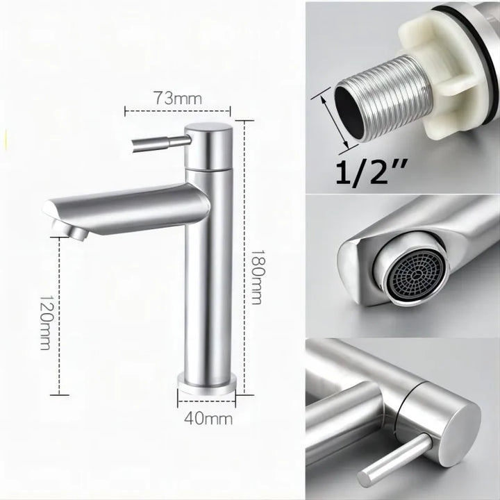 Stylish Luxury Stainless Steel Basin Faucet for Bathrooms Kalsten
