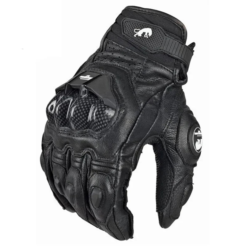 Kalsten | Motorcycle Gloves RidePro Carbon | Wind & Waterproof | Touchscreen Compatible | Genuine Leather Protectors | For Summer & Winter