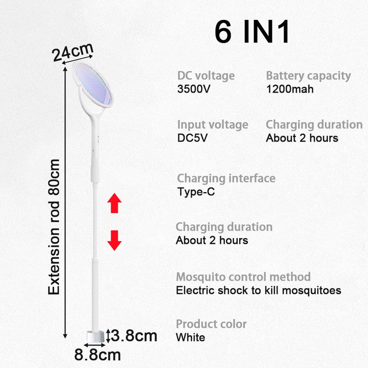 6in1 Rotatable Electric Mosquito Zapper | Kalsten